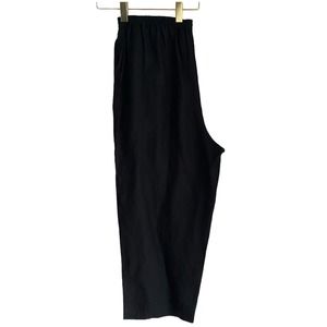 Eskandar Black Linen Wide Leg Pants Drop Crotch Pull On Size 2 Lagenlook Minimal